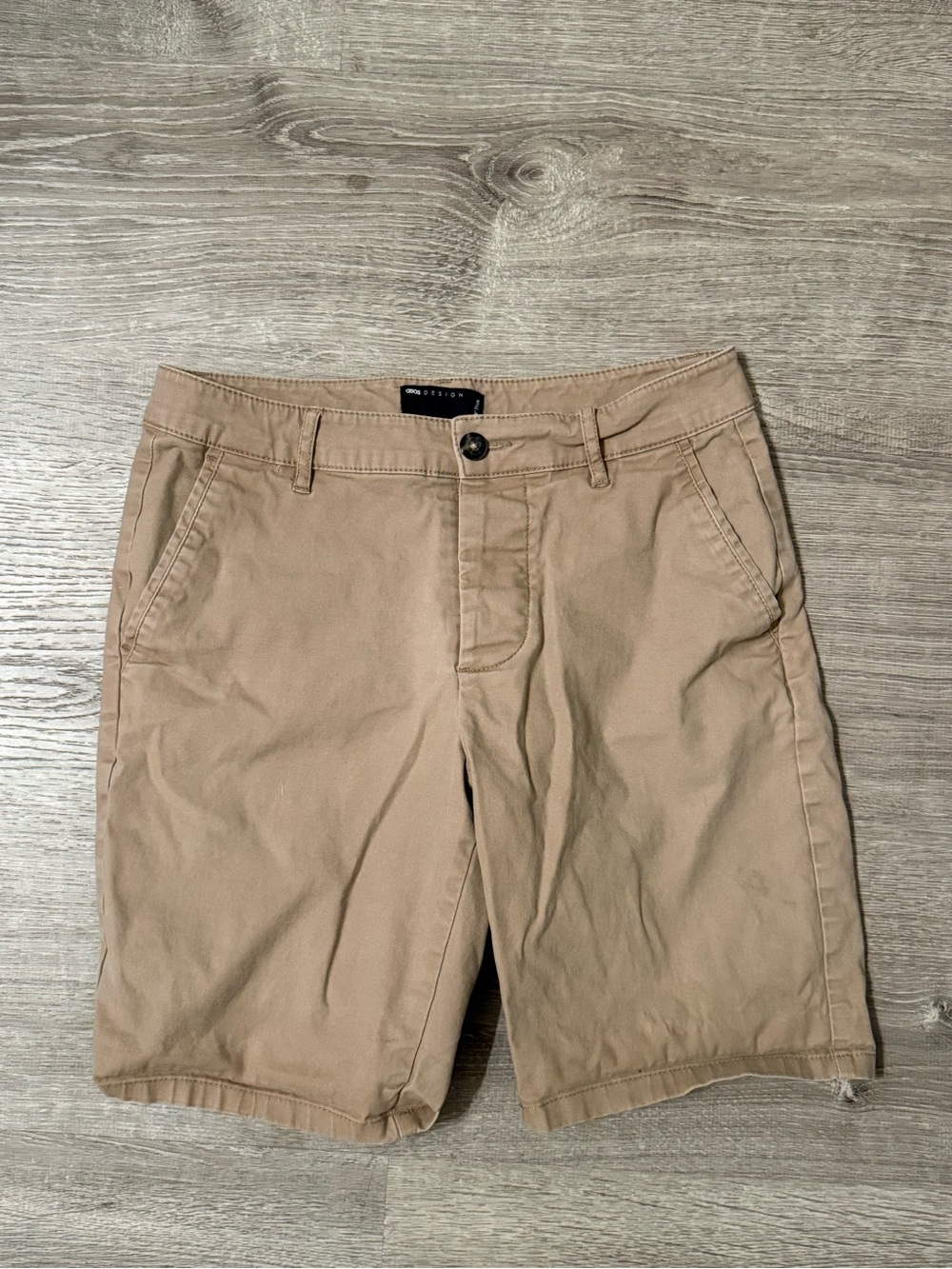 ASOS Tan Flat Front Chino Shorts